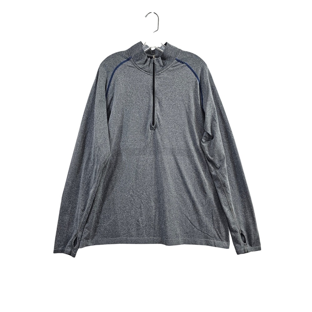 Lululemon Metal Vent Tech 1/2 Zip Pullover Mens XXL Gray Heathered Thumbholes